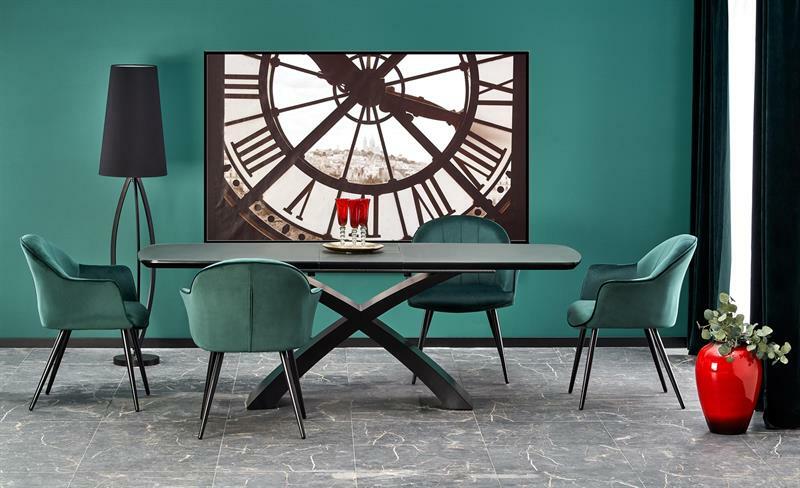 Jídelní stůl Silver (tmavě šedá + černá)