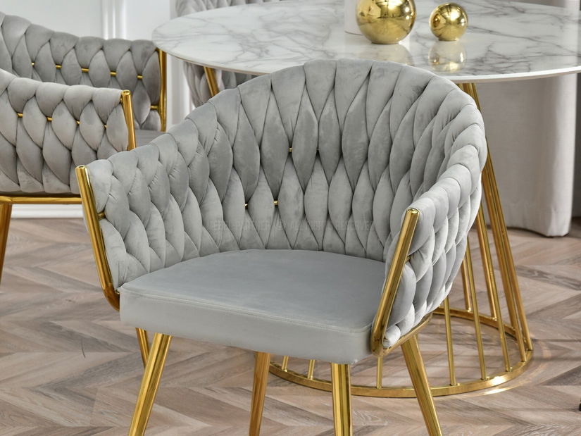 Židle Idris (šedá + zlatá)
