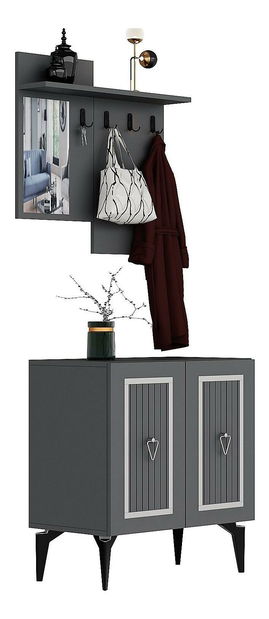 Předsíňová sestava Tideno (antracit + stříbrná)