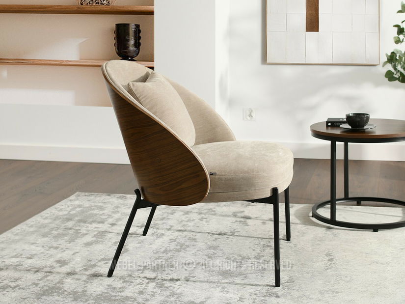 Designové křeslo Antienos (béžová + černá)