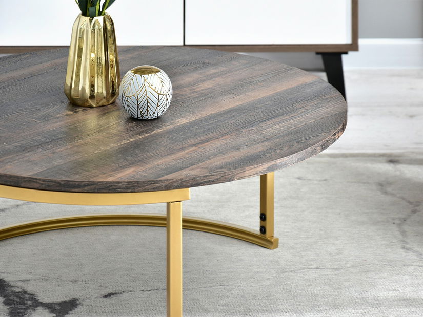 Konferenční stolek Kolja Stolek Xl (dub + zlatá)