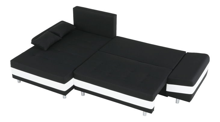 Rohová sedací souprava Peos černá + bílá (L)