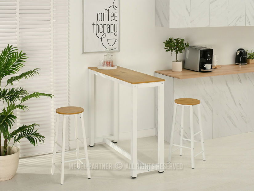 Jídelní set Remma (dub + bílá) (pre 2 osoby)