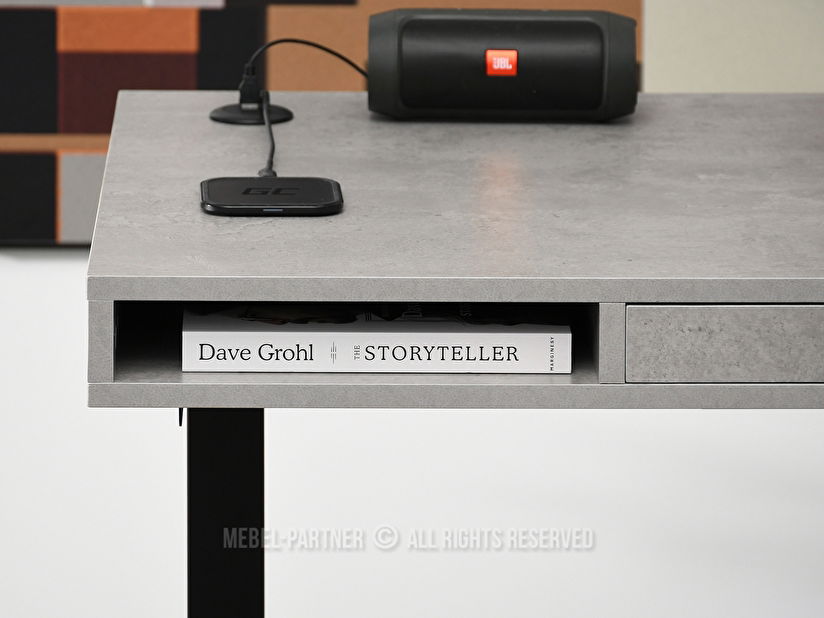 PC stolek Osto 120 (beton + bílá)