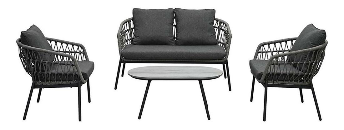 Zahradní sestava Artefactos (antracit + tmavě šedá) (pro 4 osoby)