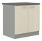 Dolní kuchyňská skříňka Milo 80 D 2F BB (šedá + krémový lesk)