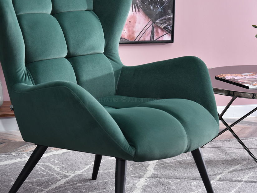 Křeslo Kikino (zelená + černá)