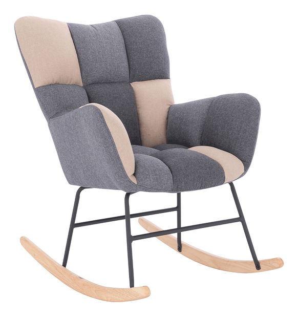 Designové houpací křeslo Kerem (šedá + béžová)