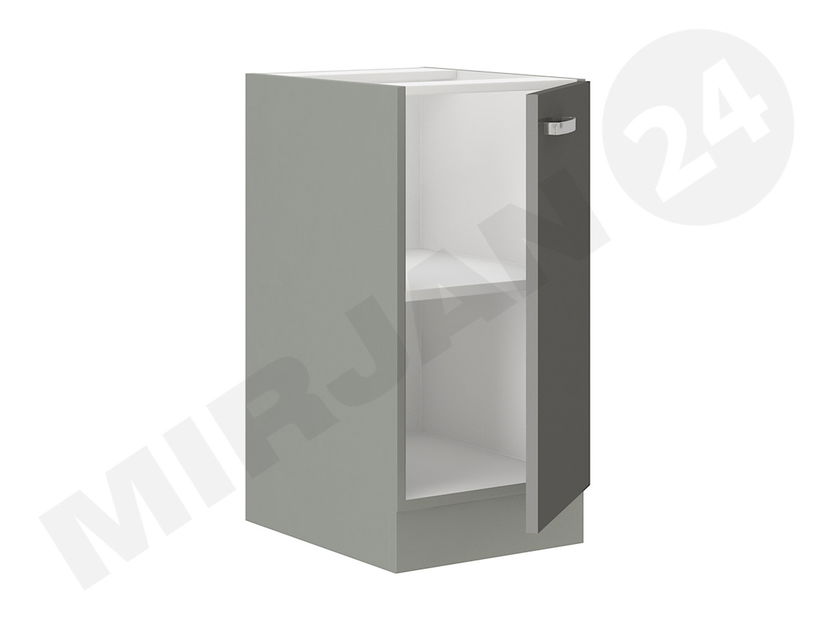 Dolní kuchyňská skříňka Milo 40 D 1F BB (šedá + šedý lesk)