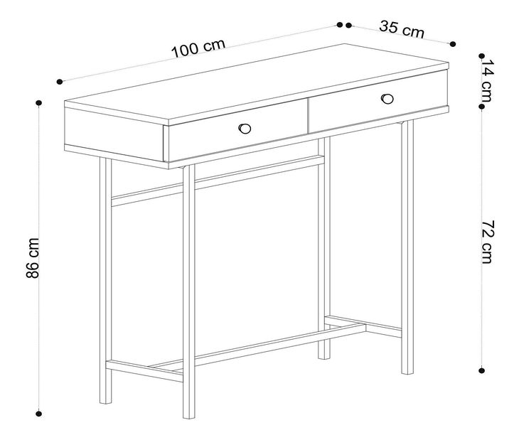 Konzolový stolek Aliex 2 (dub + černá)