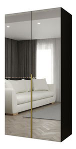 Šatní skříň 100 cm Alice 3 (černá + zlatá)