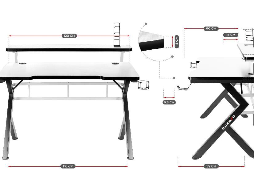 PC stolek Hyperion 5.0 (černá + bílá)