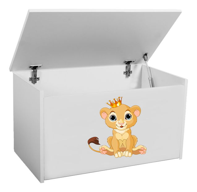 Úložný box pro děti Davina (bílá + levíček)