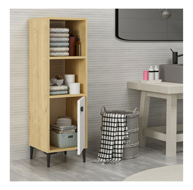 Regál Pububo (dub safírový + bílá)