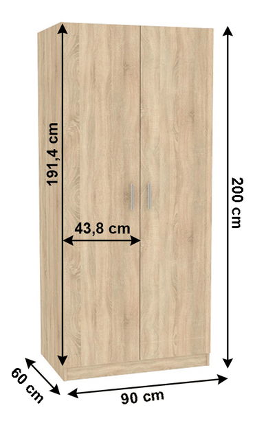 Šatní skříň Izetta Typ 4 (dub sonoma)