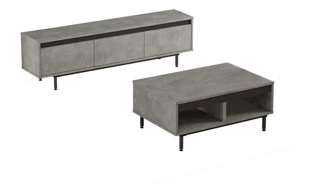 Sada nábytku do obývacího pokoje Levoretta 33 (šedá + černá)