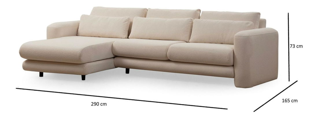 Rohová sedačka Lelysena (L) (béžová + černá)