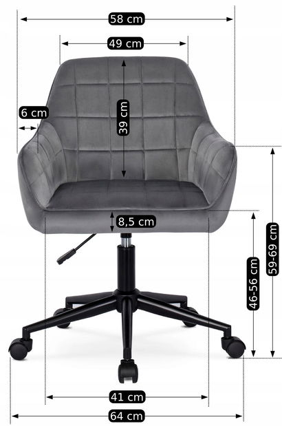 Kancelářské křeslo Levanto (šedá)