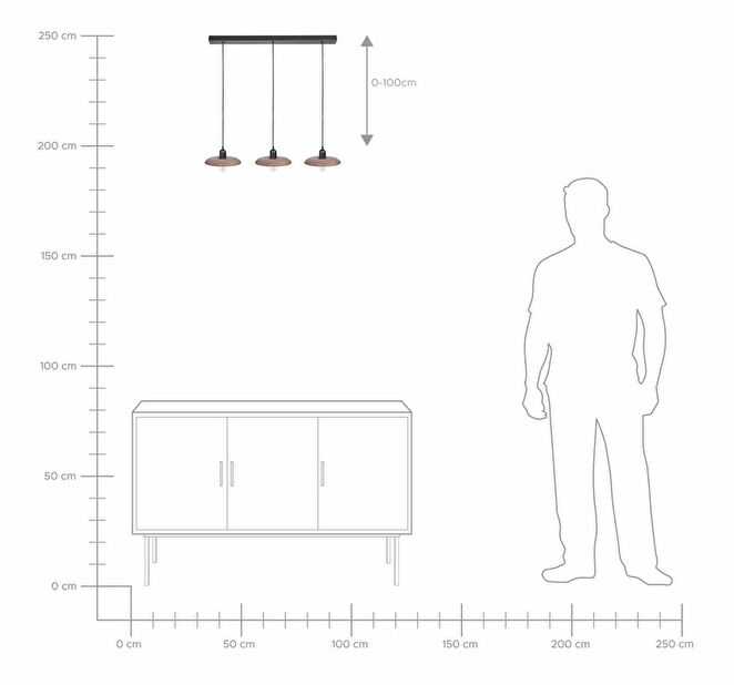 Závěsné svítidlo Maneera (tmavé dřevo)