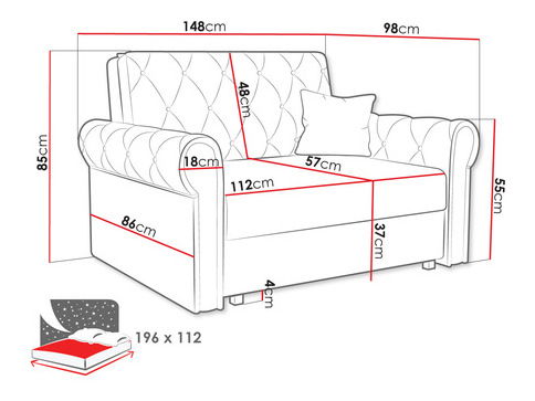Rozkládací pohovka Carivia Roma II (béžová) (s úl. prostorem)