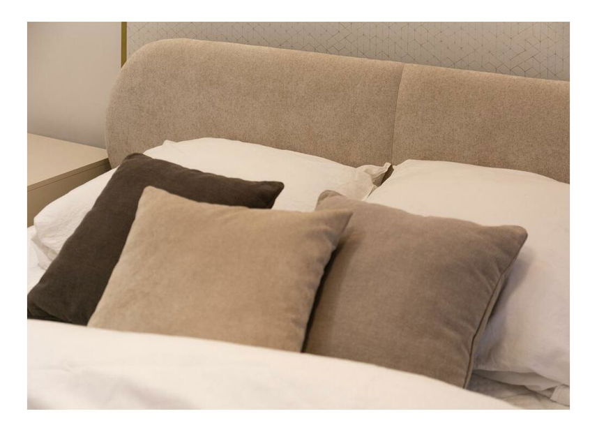 Manželská postel 180 cm Octave (s roštem) (s úl. prostorem) (krémová + zlatá)