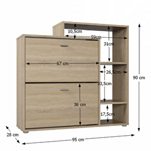 Botník (skříňka na boty) Mahai (dub sonoma)