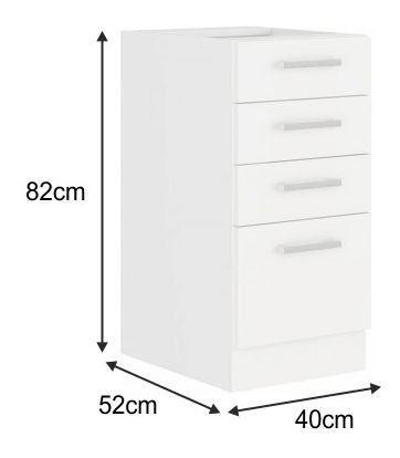 Spodní skříňka Strolis 40 D 4S BB (bílá)