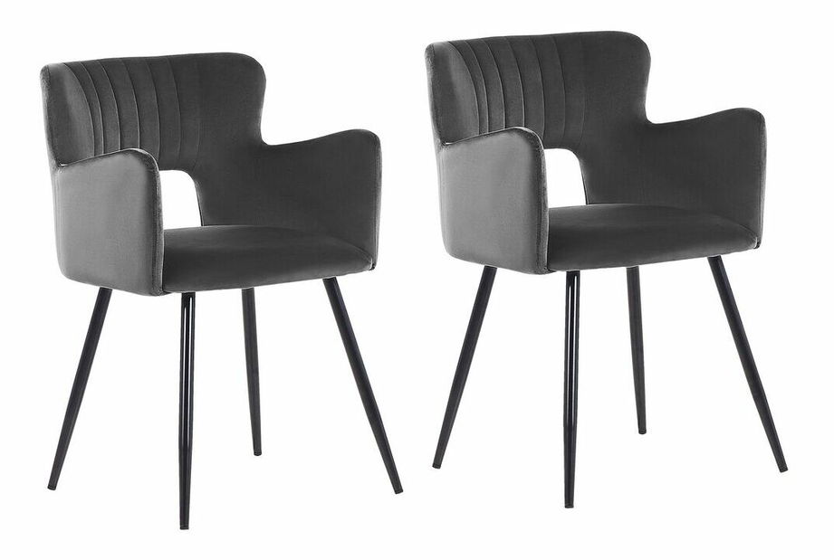  Set 2 ks jídelních židlí Shelba (tmavě šedá)