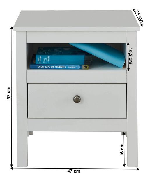 Noční stolek Otis 1s (bílá)