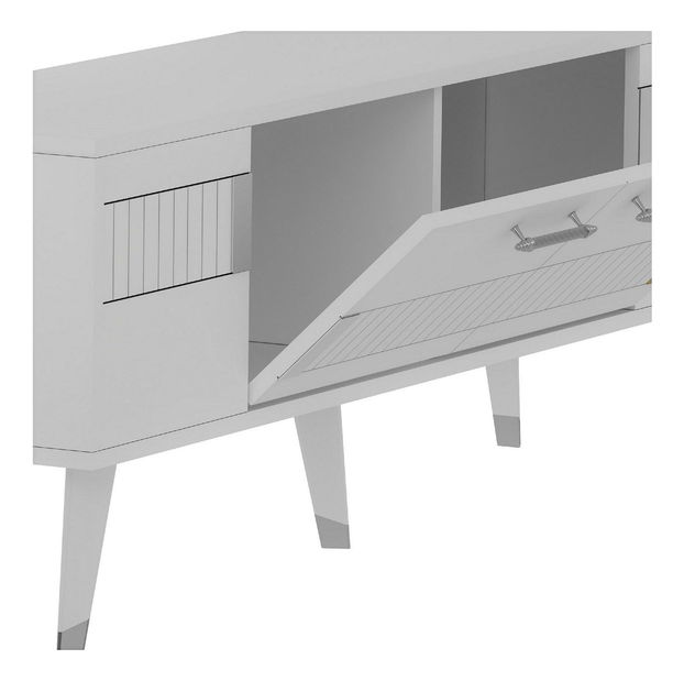 TV stolek/skříňka Lotoka 2 (bílá + stříbrná)