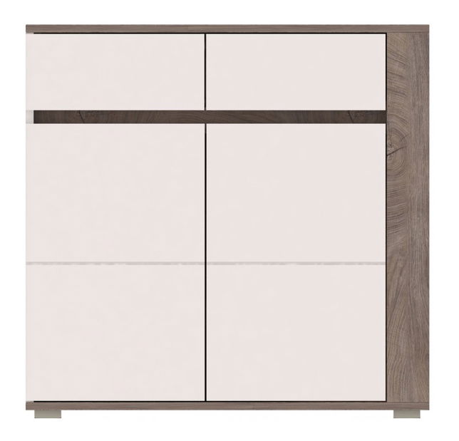 Komoda Aren AS3 (dub enderein + lesk bílý)