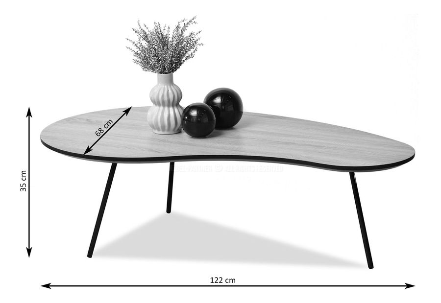 Konferenční stolek Sirius (sonoma + černá)