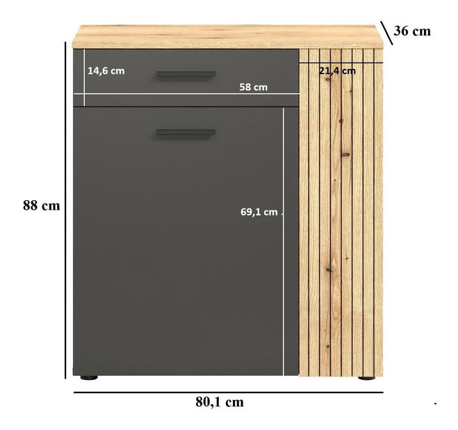 Komoda Esferas 1 (grafit + dub evoke)