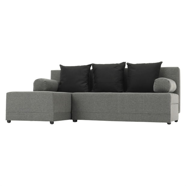 Rohová sedací souprava Maxius (šedá + černá)