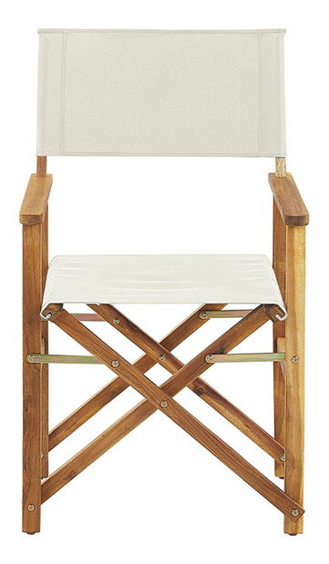 Set 2 ks zahradních lehátek s náhradními potahy Ciala (světlé dřevo + vzor listů)