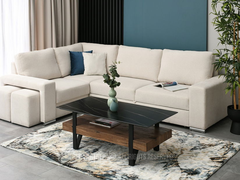 Konferenční stolek Bohac (černý mramor + černá)