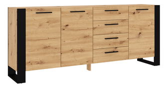 Komoda Nulakka K (dub artisan + matná černá)
