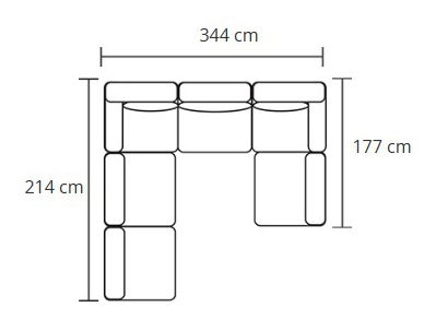 Rohová sedací souprava ve tvaru U Banno (černá) (P)