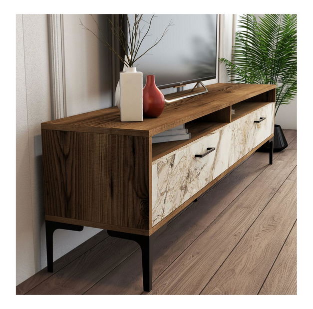 Obývací stěna Irma (ořech + bílá)