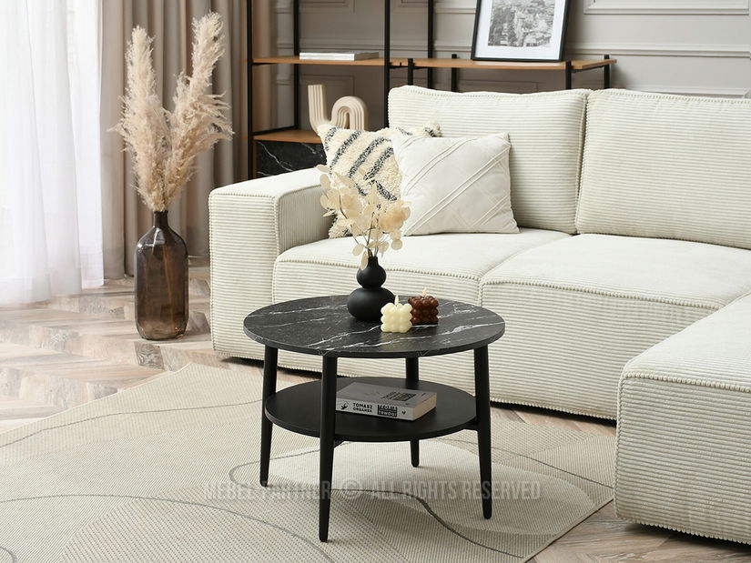 Konferenční stolek Randolf S (černý mramor + černá)