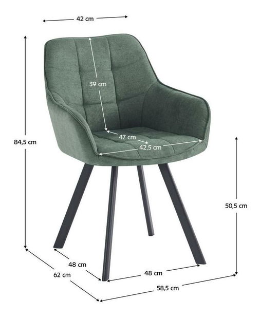 Designové křeslo Petena (zelená + černá)