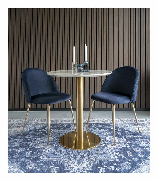 Jídelní stůl Bvaria 3 (bílá + mosazná)