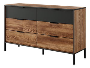 Komoda Milty (dub baltic + černá)