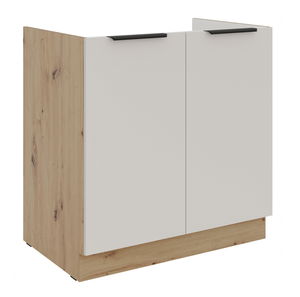 Dolní dvoudveřová kuchyňská skříňka pod dřez Sayla 80 ZL 2F BB (kašmír + dub artisan)