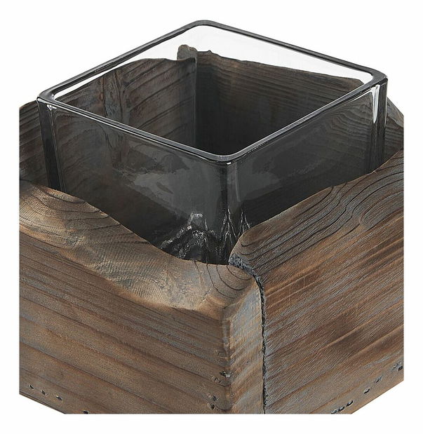 Set 2 ks. svícnů PELERO (tmavé dřevo)