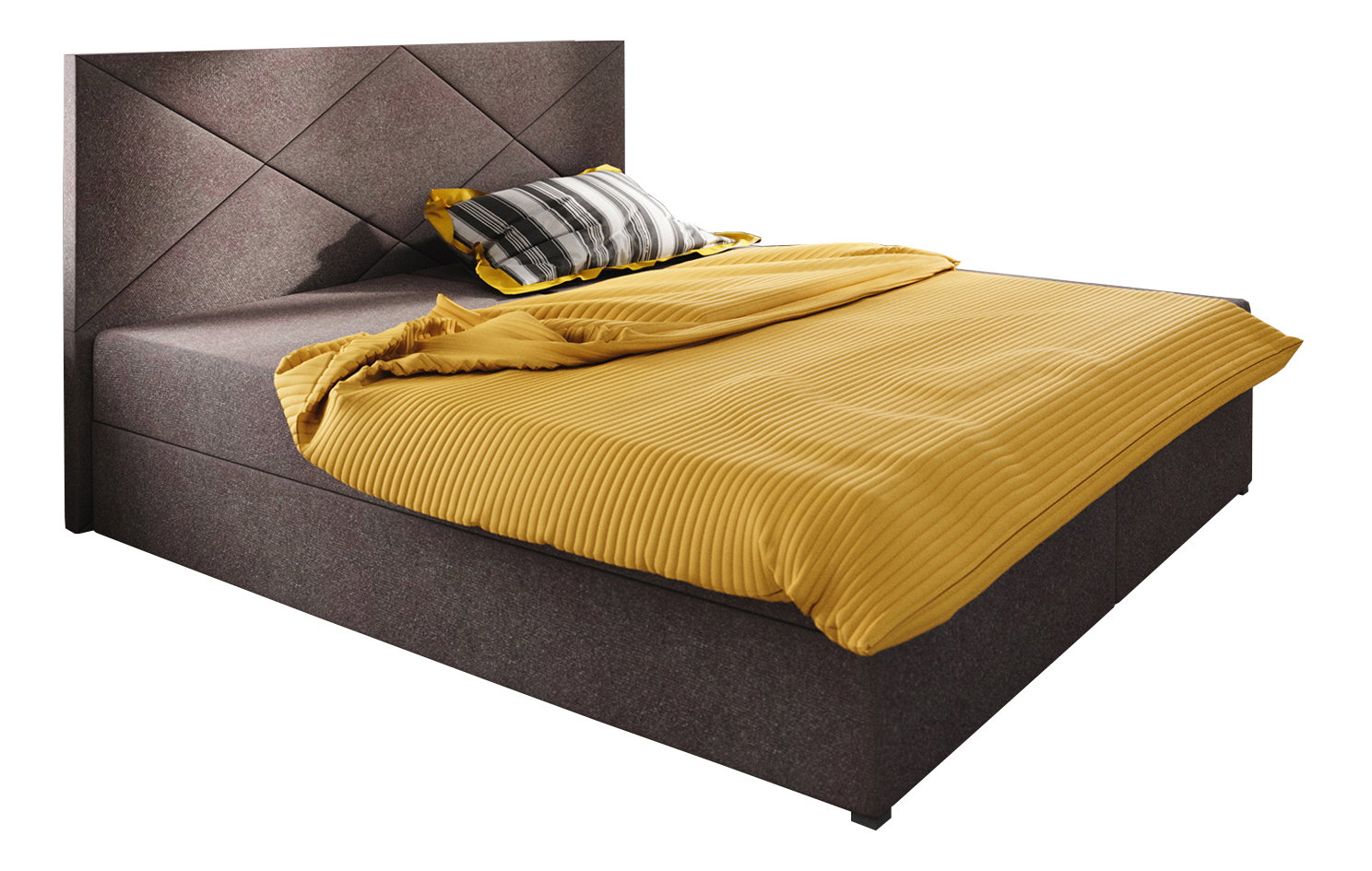 Manželská postel Boxspring 180 cm Fade 4 (tmavě hnědá) (s matrací a úložným prostorem)