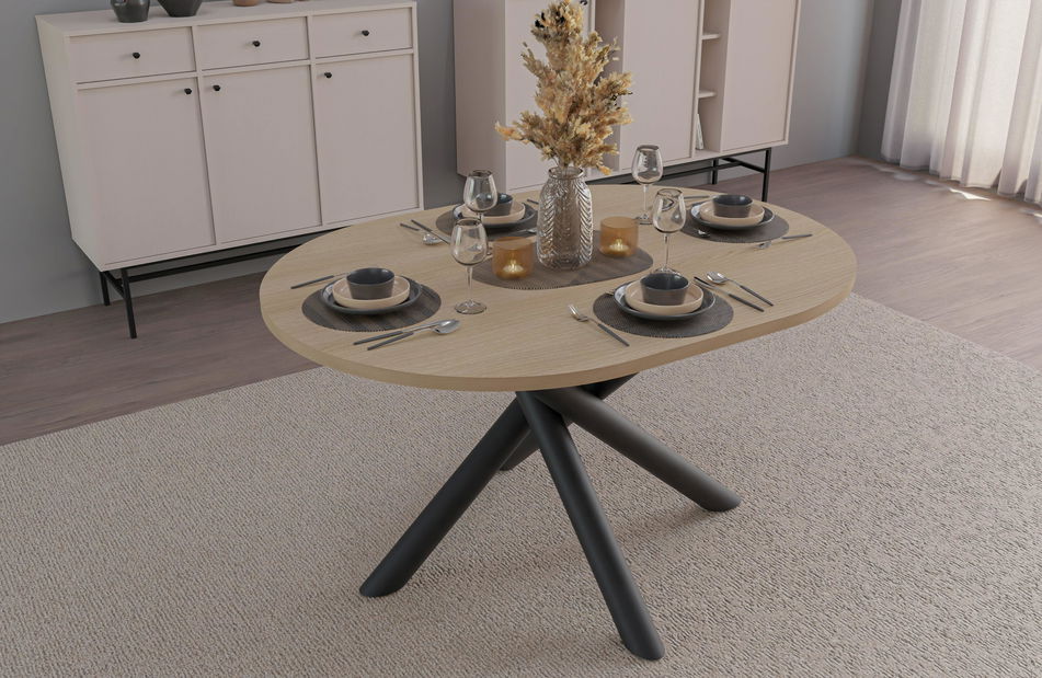 Oválný jídelní stůl Ossla (dub lindberg)