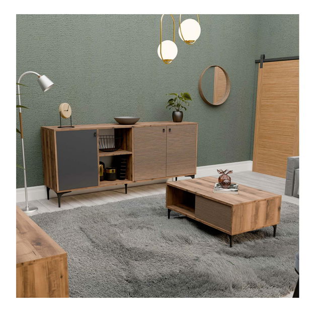 Sestava nábytku do obývacího pokoje Settle 2 (ořech + antracit)