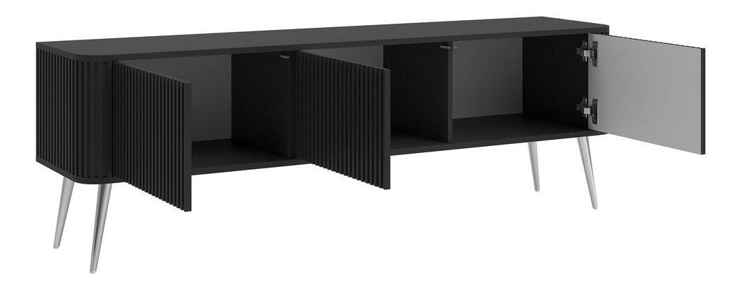 TV skříňka/stolek Oglio O5 (černá + stříbrná)