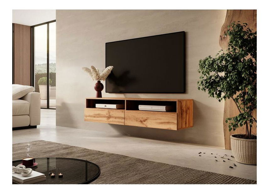 TV skříňka/stolek Redcan 140 (s osvětlením) (dub wotan)